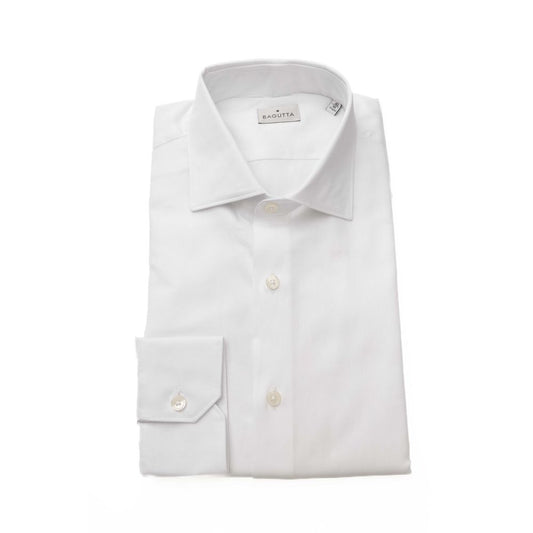 Camicia elegante in cotone bianco con colletto francese