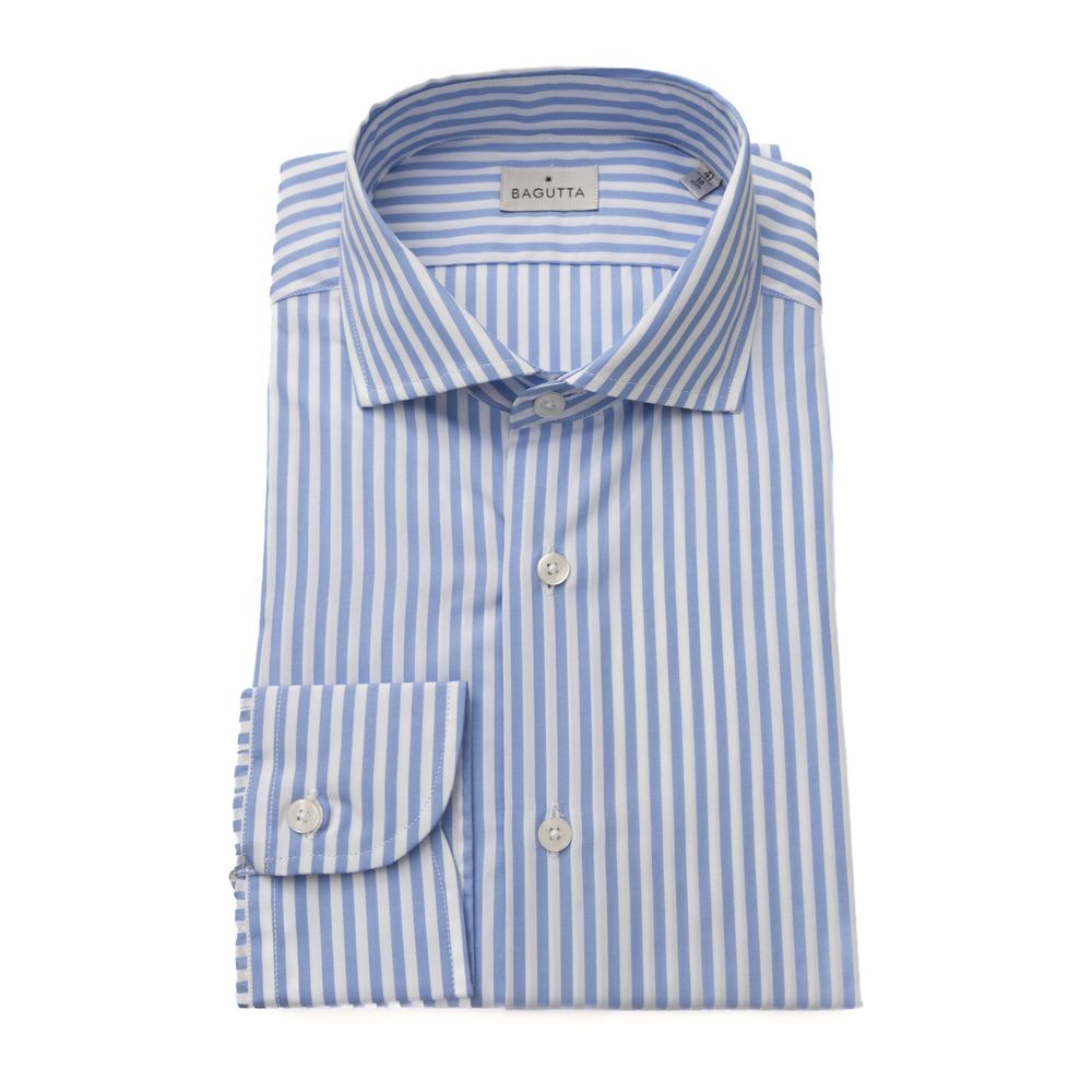 Camicia elegante azzurra con collo francese vestibilità  media