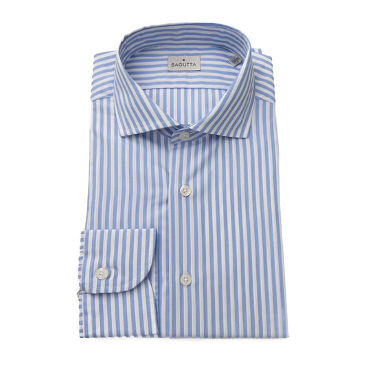 Camicia elegante azzurra con collo francese vestibilità  media