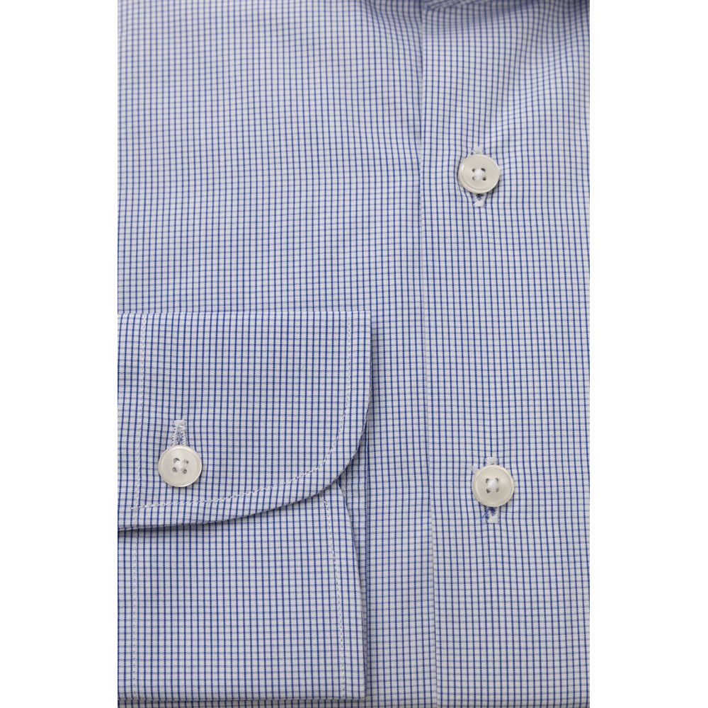 Camicia elegante azzurra con collo francese vestibilità  media