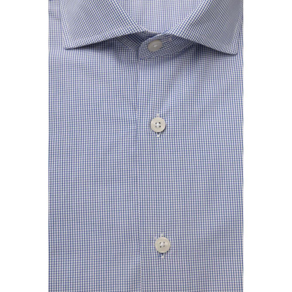 Camicia elegante azzurra con collo francese vestibilità  media