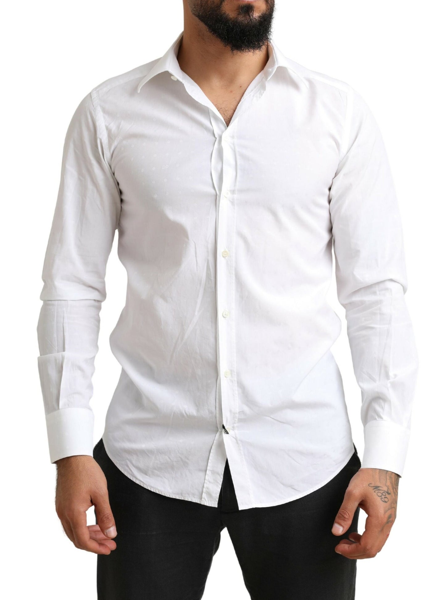 Camicia elegante slimfit in cotone bianco ORO