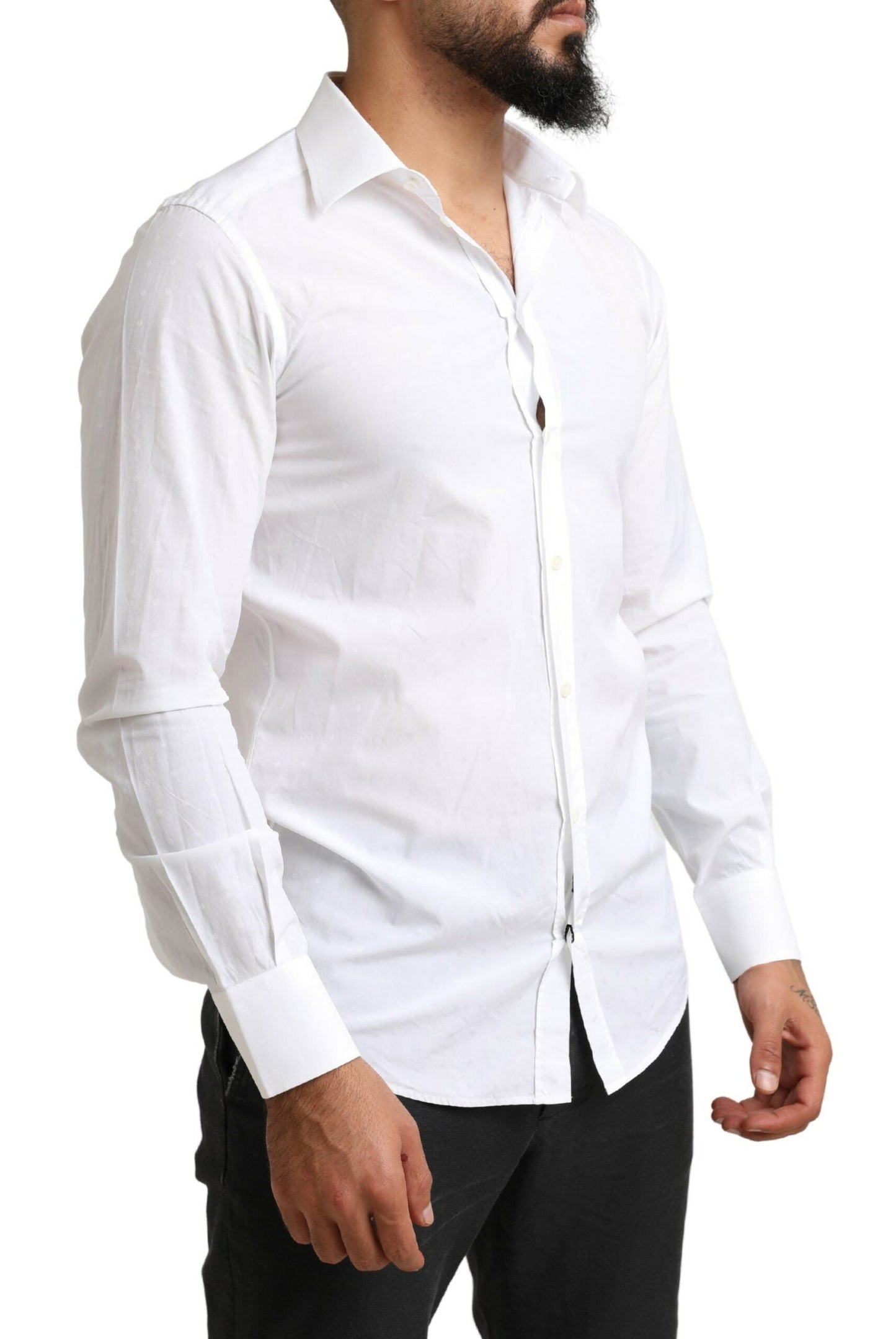 Camicia elegante slimfit in cotone bianco ORO