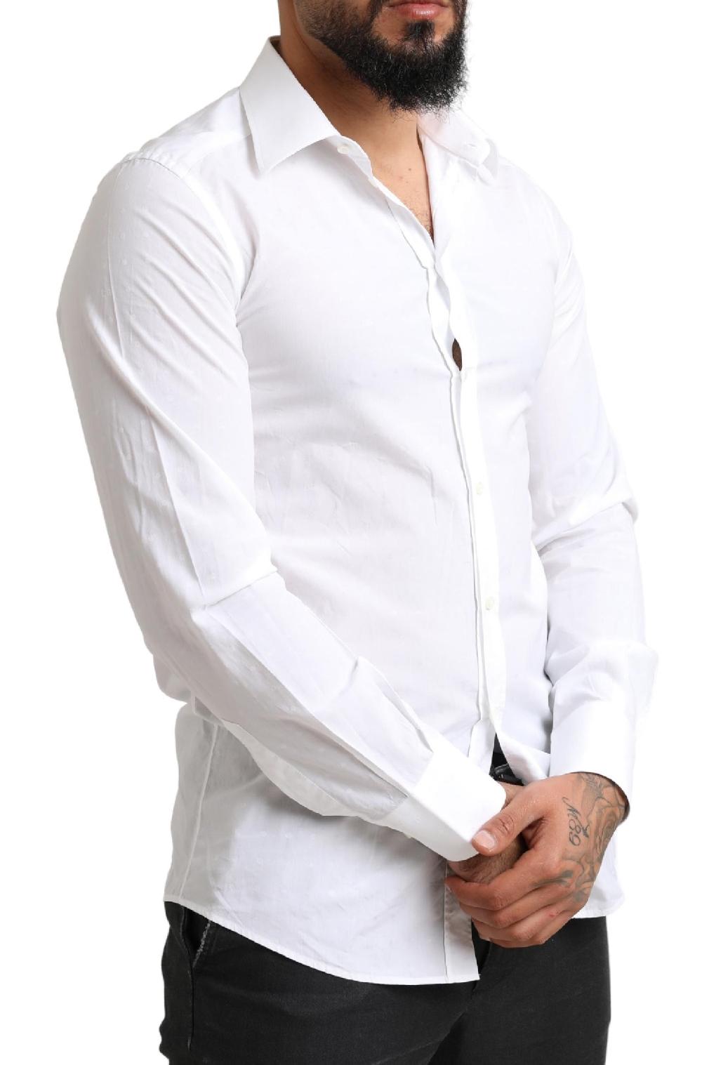 Camicia elegante slimfit in cotone bianco ORO