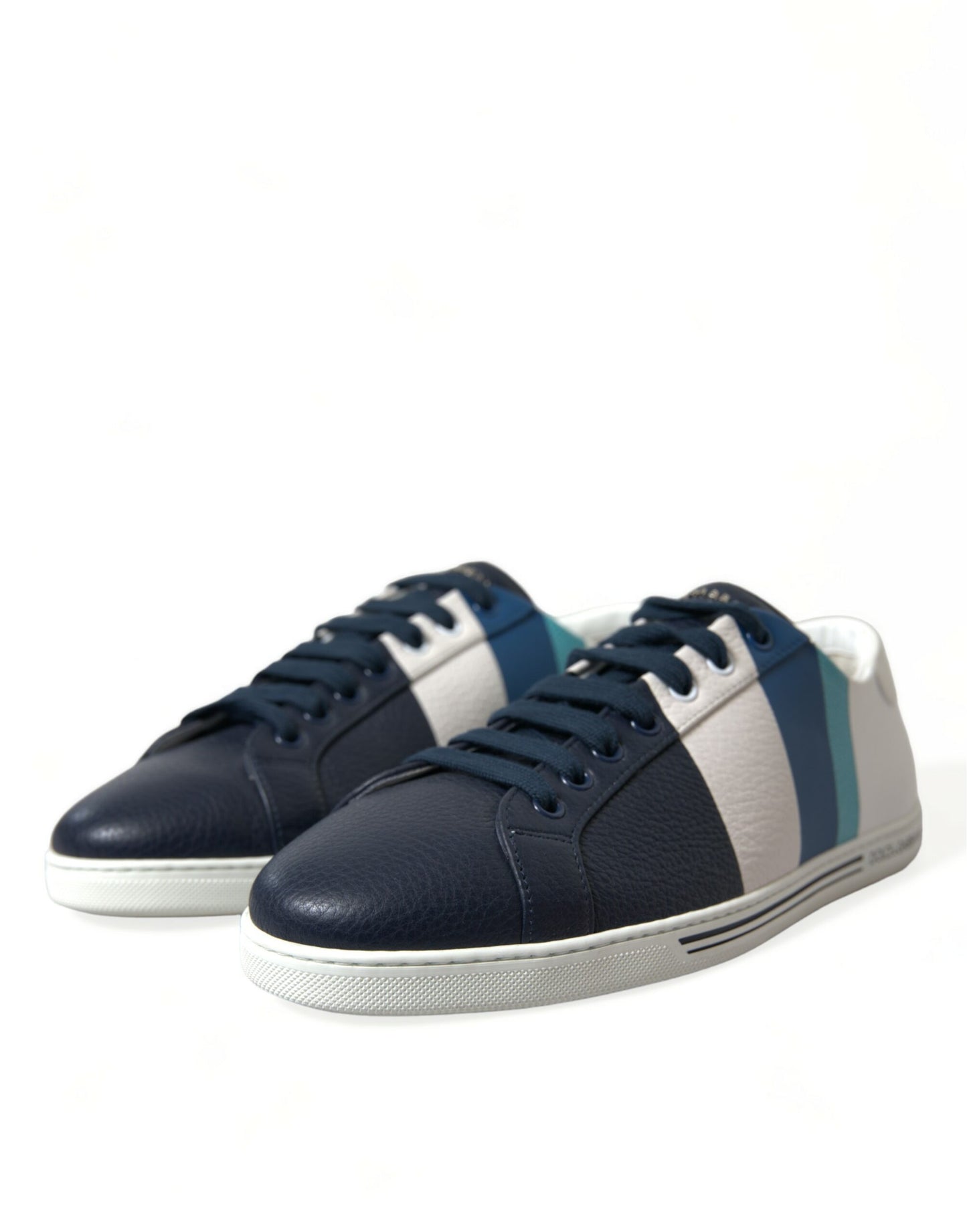 Scarpe da ginnastica basse in pelle bianca blu