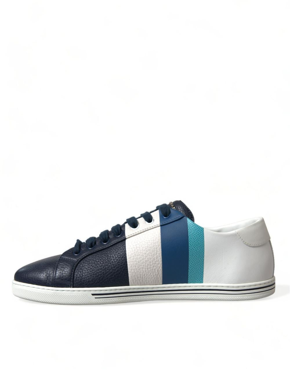 Scarpe da ginnastica basse in pelle bianca blu