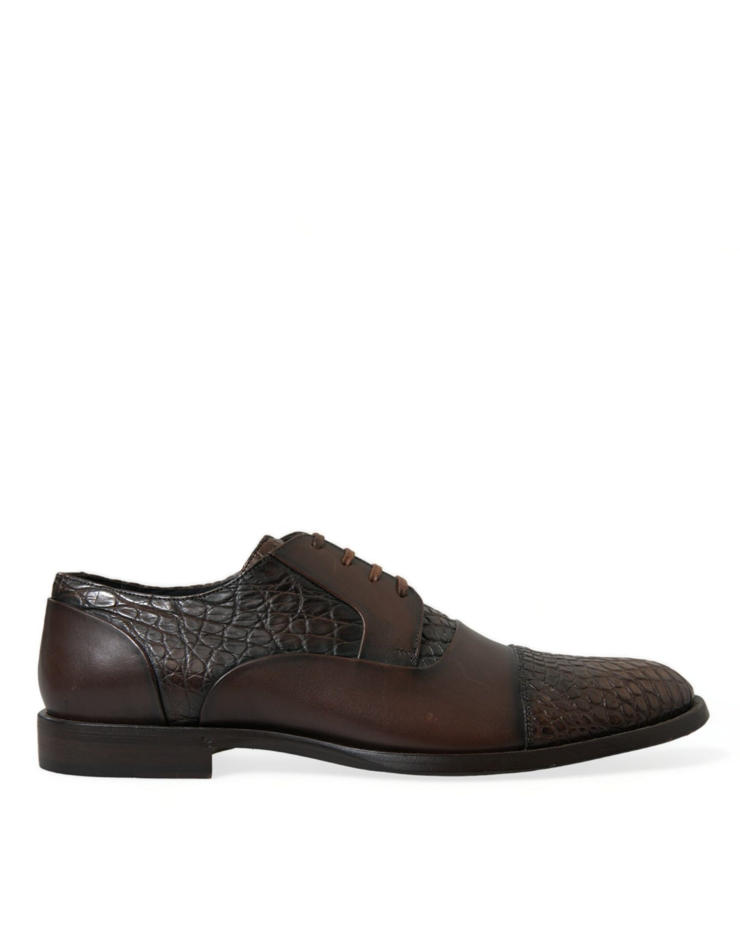 Scarpe eleganti Oxford stringate in pelle esotica marrone