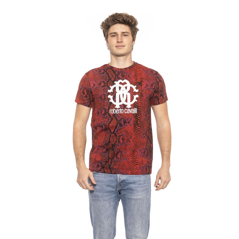 T-shirt a maniche corte con stampa pitone rosso