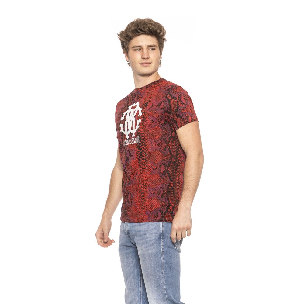 T-shirt a maniche corte con stampa pitone rosso