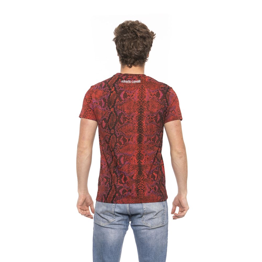 T-shirt a maniche corte con stampa pitone rosso