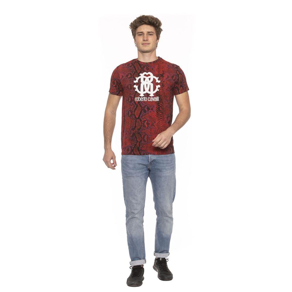 T-shirt a maniche corte con stampa pitone rosso