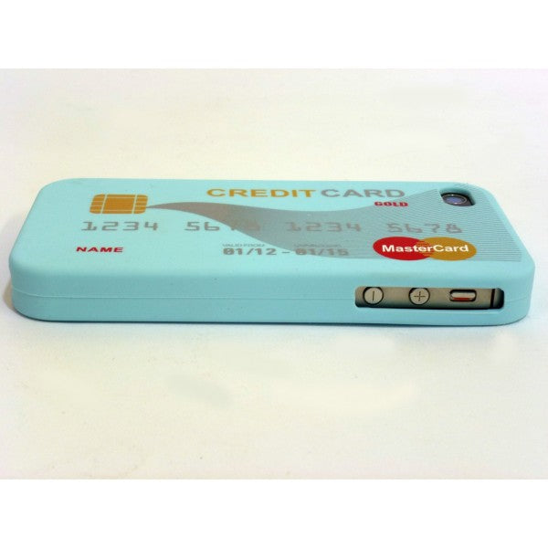 Carta di credito Custodia iphone 4 e 4s - Azzurro