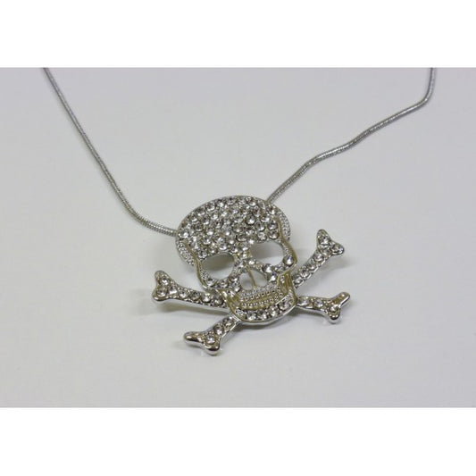 Collana da donna a forma di teschio con strass