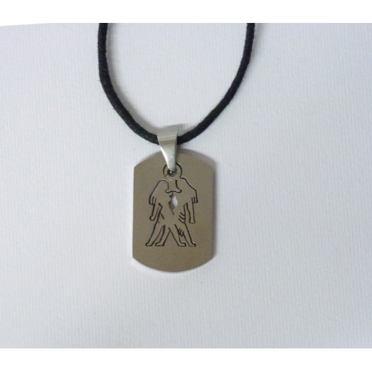 Collana unisex con segno zodiacale Gemelli