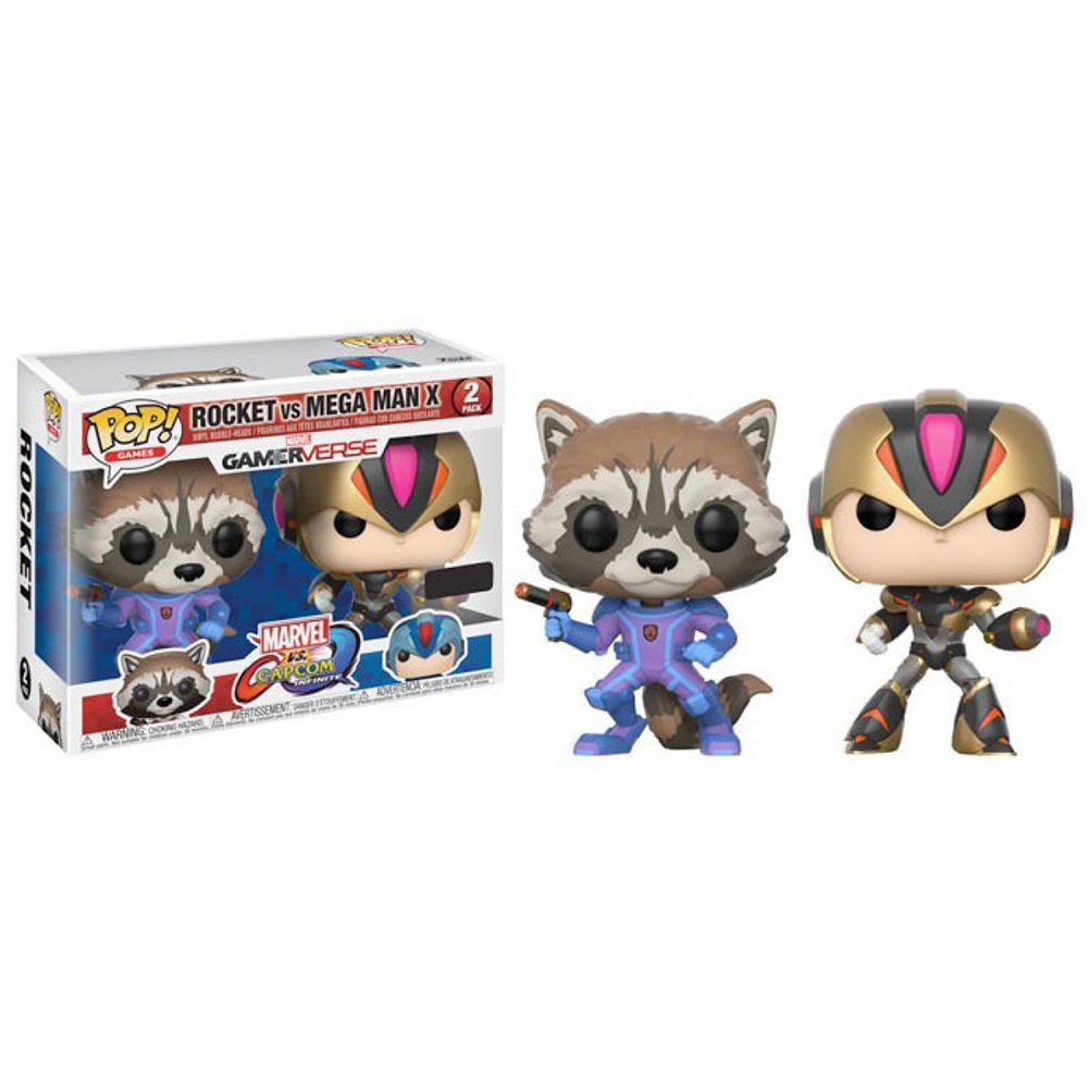 Funko Pop! Mega Man + Rocket - Marvel vs Capcom -Ufficiale 10cm 2 pack