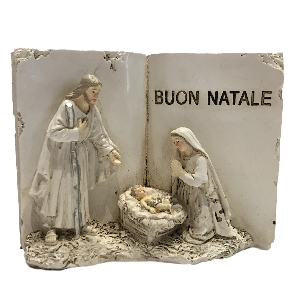 Decorazione natalizia Presepe in resina 'BUON NATALE'