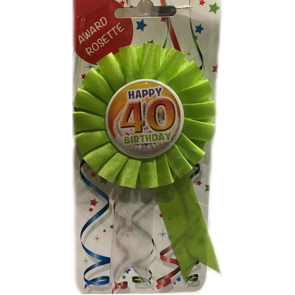 Coccarda spilla Happy Birthday 40 anni - Idea regalo scherzo