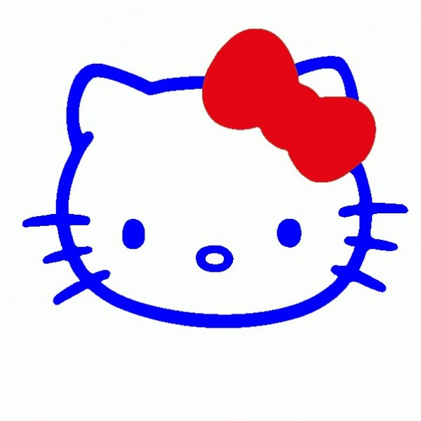 Hello Kitty con Fiocco - Adesivo Prespaziato