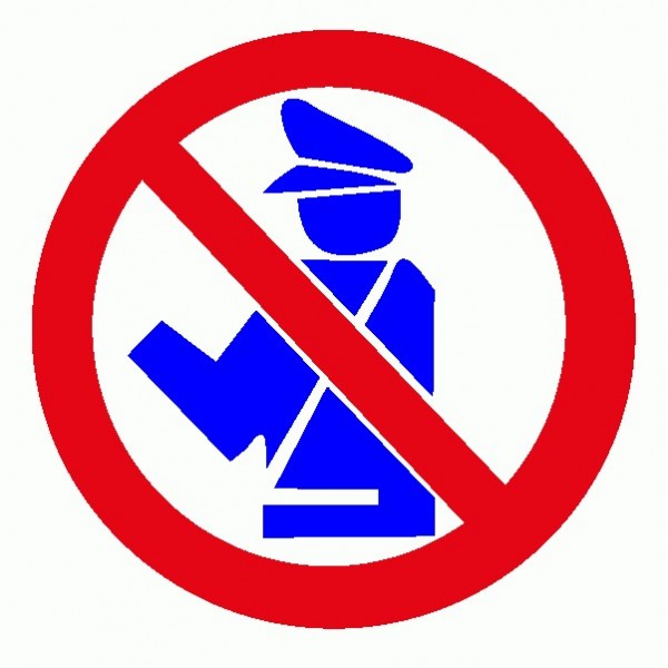 No Polizia Carabinieri - Adesivo Prespaziato