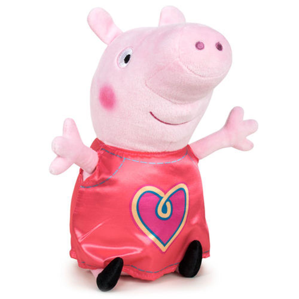 Peluche originale Peppa Pig 20cm Vestito Rosso con Cuore