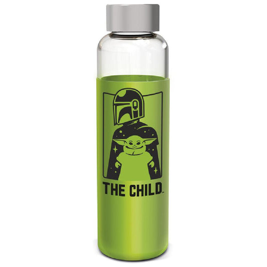 Star Wars The Mandalorian Yoda The Child flacone di vetro con copertura in silicone da 585 ml