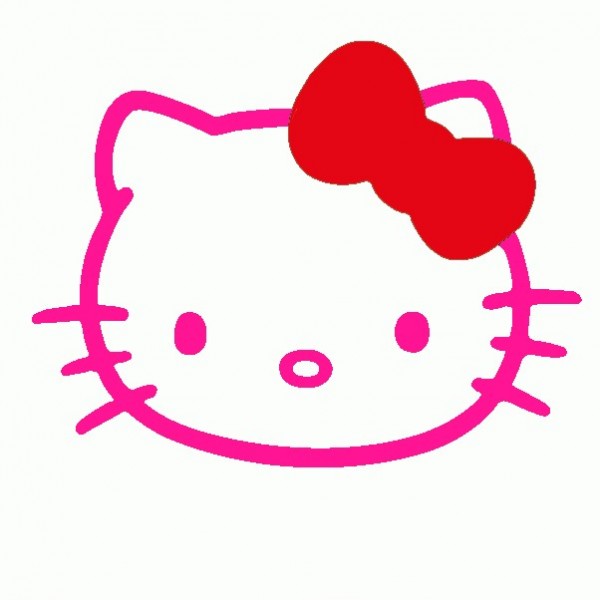 Hello Kitty con Fiocco - Adesivo Prespaziato