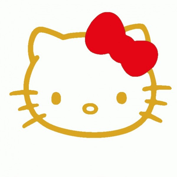 Hello Kitty con Fiocco - Adesivo Prespaziato