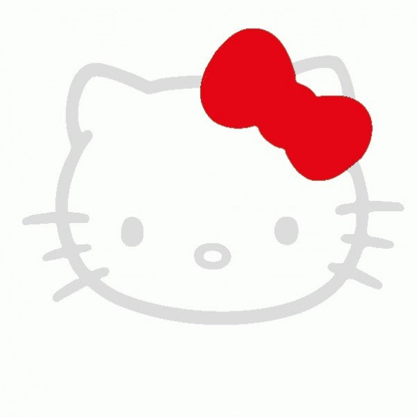 Hello Kitty con Fiocco - Adesivo Prespaziato