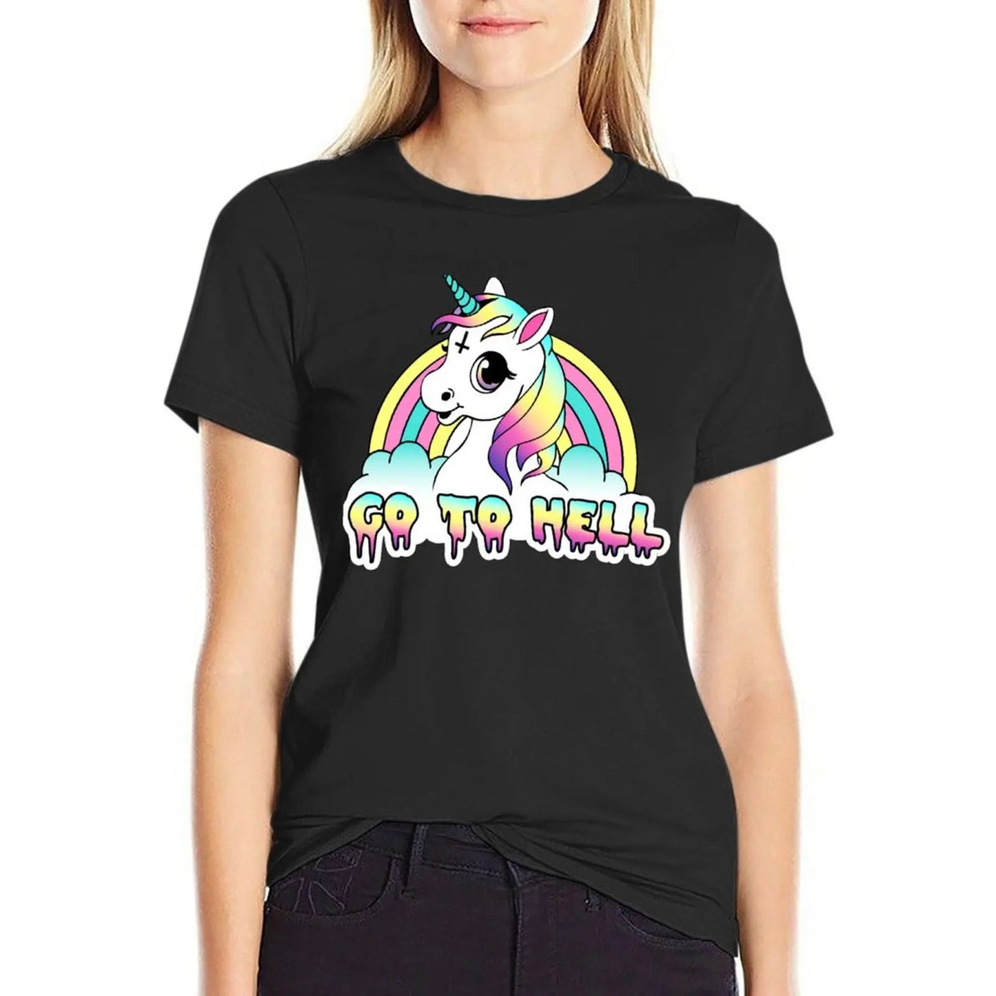 T-shirt Go To Hell Pastel Goth Unicorn. Abbigliamento estetico top estivo. 

LA COLLEZIONE  "ARTICOLI A PREZZI ULTRA BASSI" NON GARANTISCE QUALITA, RESI NE TEMPI BREVI DI CONSEGNA.